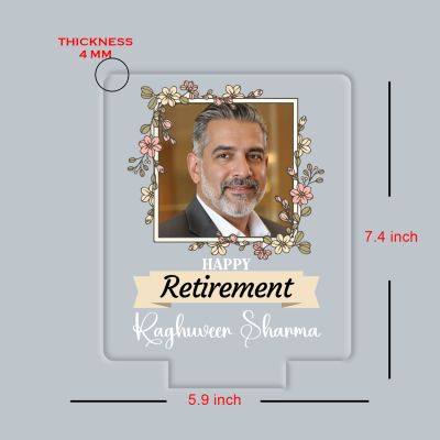 Personalized Happy Retirement LED Lamp with Photo Frame Retirement Gift for Teacher, Professor, Boss, Lawyer Nurse & Doctor Warm White Light & USB Powered